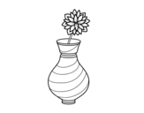 <span class='hidden-xs'>Coloriage de </span>Chrysanthemum dans un vase à colorier