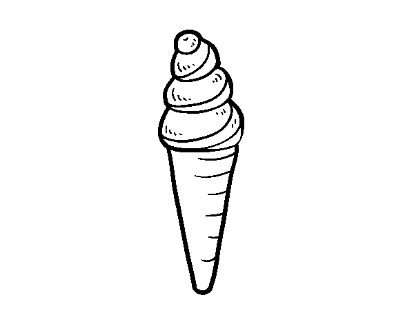 Coloriage de Crème glacée cornet pour Colorier