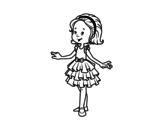 Dibujo de Fille avec une robe de bal