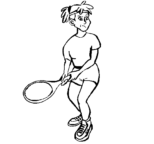 Coloriage de Joueuse de tennis pour Colorier
