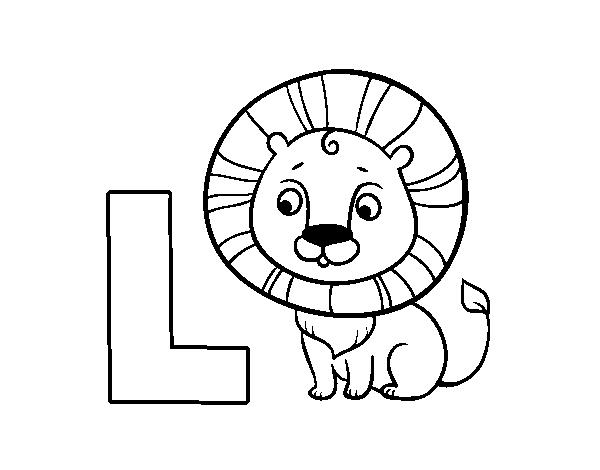 Coloriage de L de Lion pour Colorier