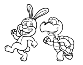 Dibujo de Le lièvre et la tortue