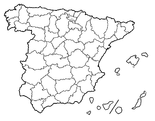 Coloriage de Les provinces de l'Espagne pour Colorier