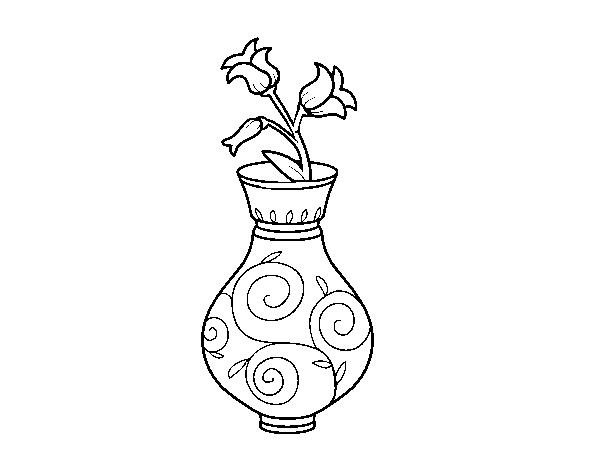 Coloriage de Liseron dans un vase pour Colorier