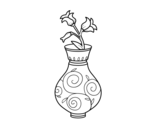 <span class='hidden-xs'>Coloriage de </span>Liseron dans un vase à colorier
