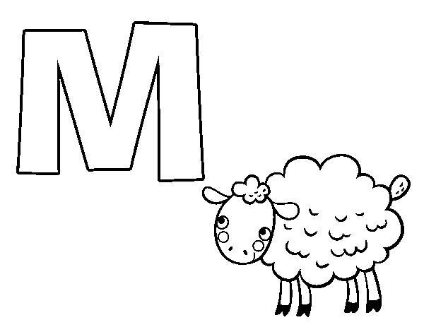 Coloriage de M de Mouton pour Colorier