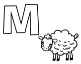 <span class='hidden-xs'>Coloriage de </span>M de Mouton à colorier