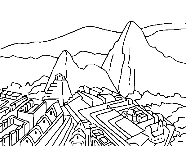 Coloriage de Machu Picchu pour Colorier