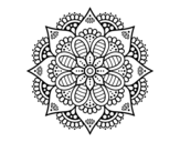 <span class='hidden-xs'>Coloriage de </span>Mandala de fleurs de printemps à colorier
