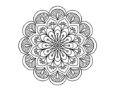 <span class='hidden-xs'>Coloriage de </span>Mandala fleur et feuilles à colorier