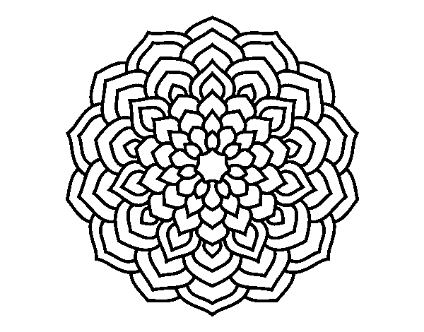Coloriage de Mandala pétales de fleur pour Colorier