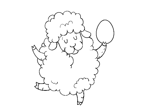 Coloriage de Moutons de Pâques pour Colorier
