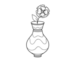 <span class='hidden-xs'>Coloriage de </span>Pavot avec vase à colorier