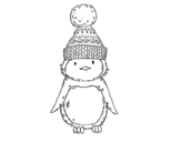 <span class='hidden-xs'>Coloriage de </span>Pingouin avec chapeau d'hiver à colorier