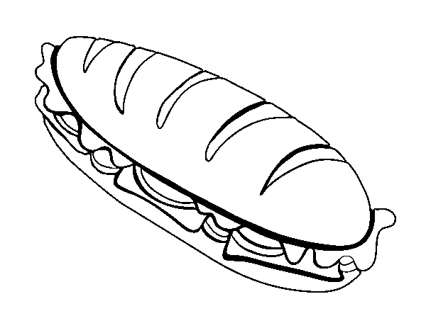 Coloriage de Sandwich complet pour Colorier