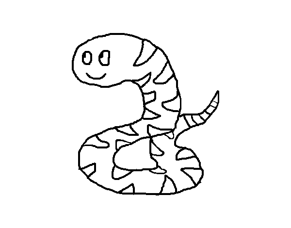 Coloriage de Serpent heureuse pour Colorier