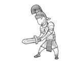 <span class='hidden-xs'>Coloriage de </span>Soldat romain avec l'épée à colorier