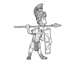<span class='hidden-xs'>Coloriage de </span>Soldat romain dans la défense à colorier