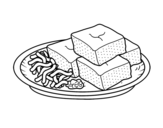 Dibujo de Tofu aux légumes