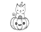 Dibujo de Un chaton d'Halloween