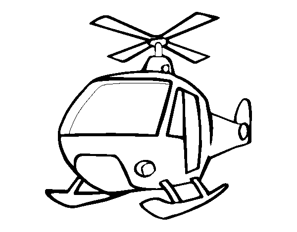 Coloriage de Un Hélicoptère pour Colorier