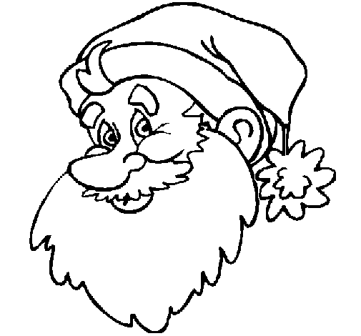 Coloriage de Visage Père Noël pour Colorier