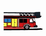 Camion de pompiers avec échelle