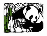 Panda et bambou